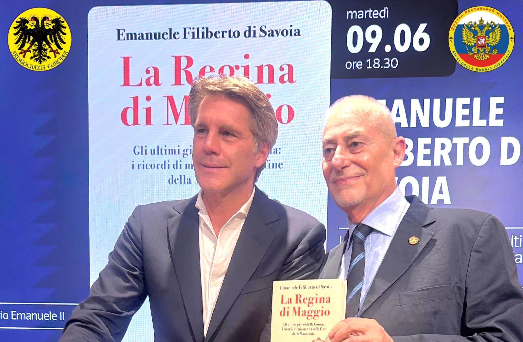 Emanuele Filiberto di Savoia alla presentazione del suo libro La Regina di Maggio